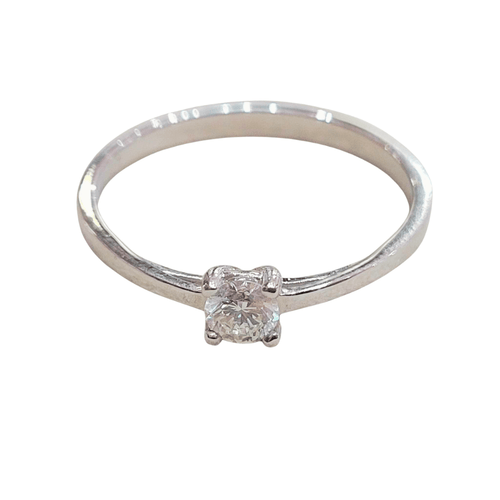 Bague 55 Bague solitaire en or blanc 18k et diamant 58 Facettes S484