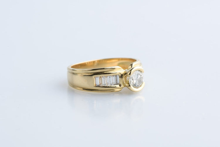Bague 50 Bague en or jaune 18 carats et diamants 0,91 ct 58 Facettes BGDOC4502-107