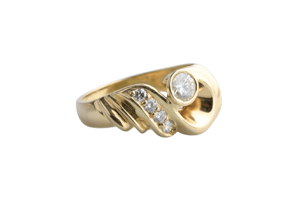 Bague 53 Bague en or jaune 18 carats et diamants 58 Facettes BGDOC450-107