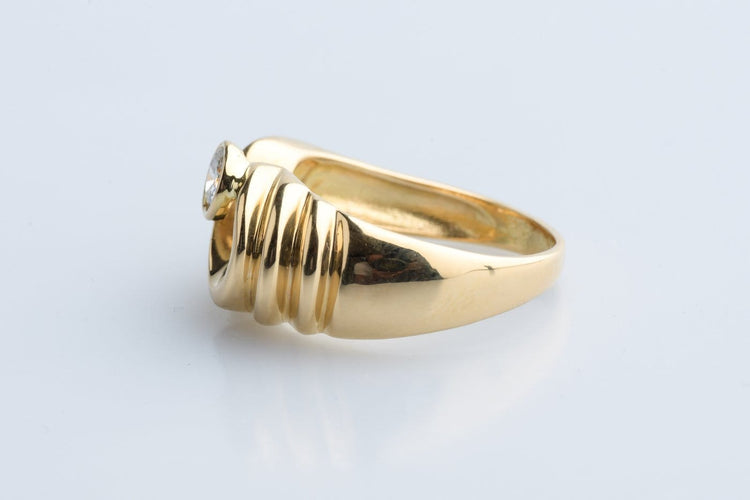 Bague 53 Bague en or jaune 18 carats et diamants 58 Facettes BGDOC450-107