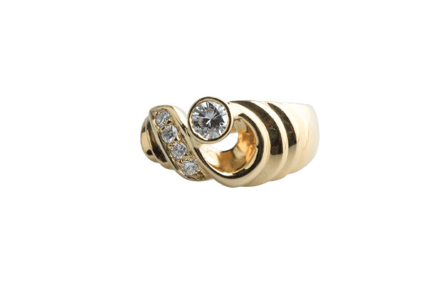 Bague 53 Bague en or jaune 18 carats et diamants 58 Facettes BGDOC450-107