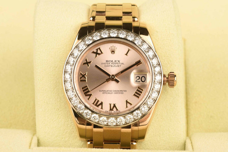 Montre Rolex Datejust - Montre 34 mm en or rose et diamants 58 Facettes MONTRROLEX10582-107