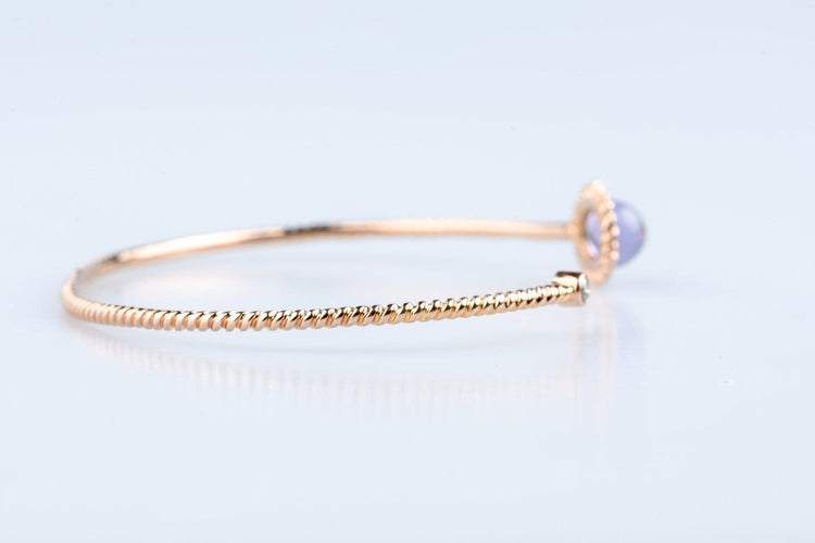 Bracelet Bracelet améthyste cabochon et diamant en or jaune 18K 58 Facettes BRAMTCB895-107