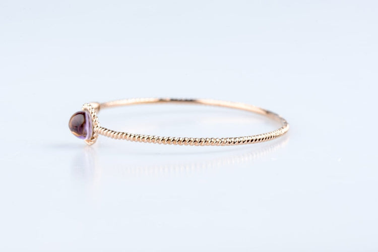Bracelet Bracelet améthyste cabochon et diamant en or jaune 18K 58 Facettes BRAMTCB895-107