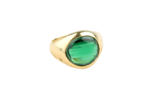 Bague 55 Bague émeraude cabochon en or jaune 18K 58 Facettes CHVEMCC1519-107
