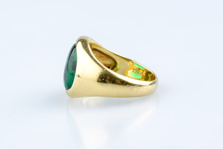 Bague 55 Bague émeraude cabochon en or jaune 18K 58 Facettes CHVEMCC1519-107