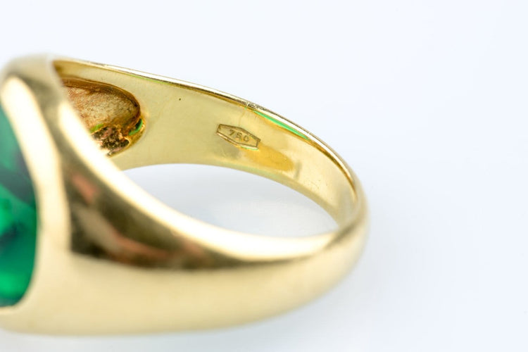 Bague 55 Bague émeraude cabochon en or jaune 18K 58 Facettes CHVEMCC1519-107