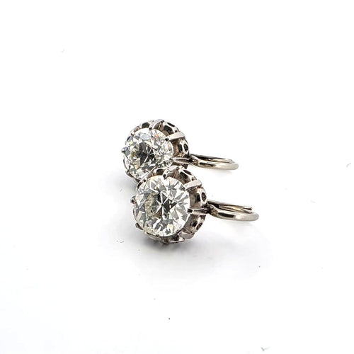Boucles d'oreilles Boucles d'oreilles en platine et or blanc avec diamants 58 Facettes