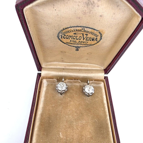 Boucles d'oreilles Boucles d'oreilles en platine et or blanc avec diamants 58 Facettes