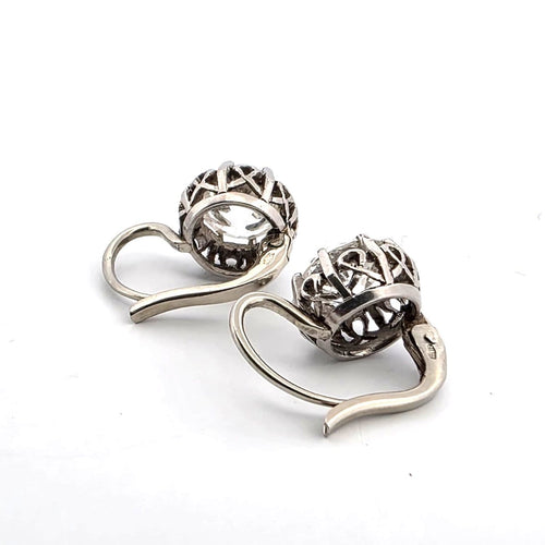 Boucles d'oreilles Boucles d'oreilles en platine et or blanc avec diamants 58 Facettes