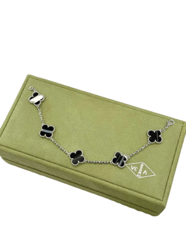 Bracelet Van Cleef & Arpels - Bracelet 5 motifs en or blanc et onyx 58 Facettes jnci107