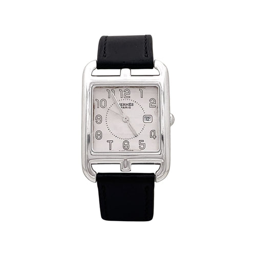 Montre Hermès Cape Cod - Montre grand modèle en acier et cuir 58 Facettes 35723