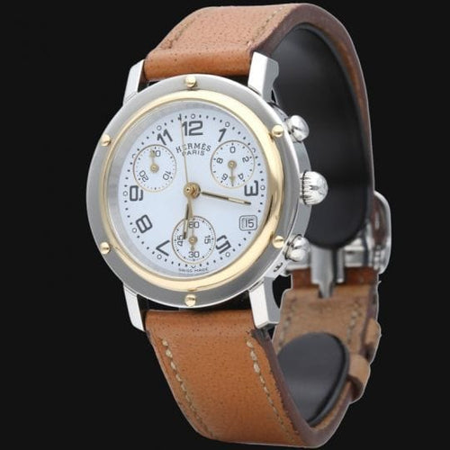 Montre Hermès Clipper Chronograph - Montre en acier 58 Facettes MT44340