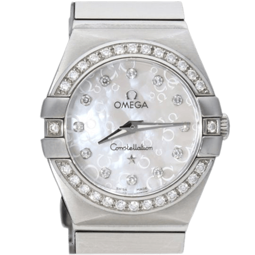Omega Constellation - Montre femme en acier et diamants