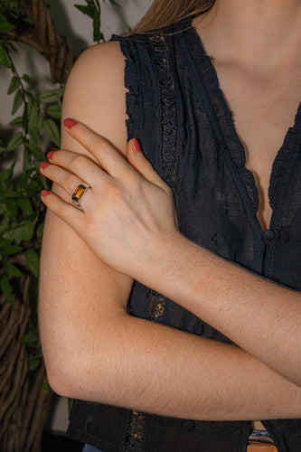 Bague 57.5 Bague en or blanc et citrine 58 Facettes 5018769RV