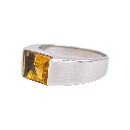 Bague 57.5 Bague en or blanc et citrine 58 Facettes 5018769RV