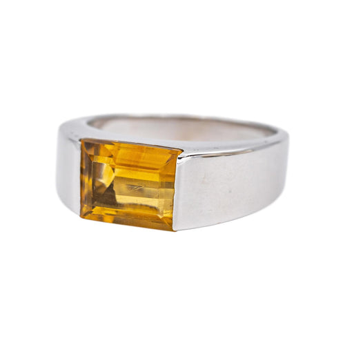 Bague 57.5 Bague en or blanc et citrine 58 Facettes 5018769RV