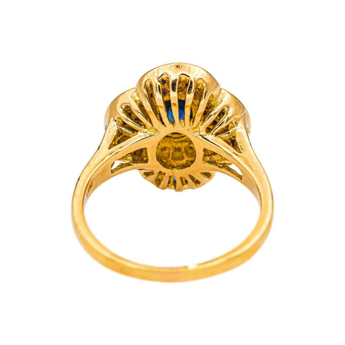 Bague 55 Bague en or jaune avec saphirs et diamants 58 Facettes 5163616CN