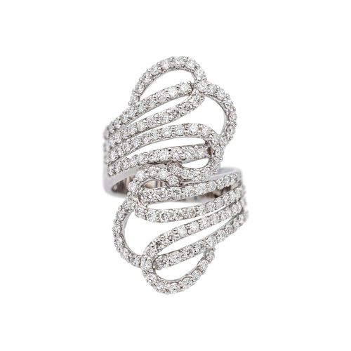 Bague 54 Bague en or blanc et diamants 58 Facettes 5254916RV