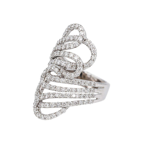 Bague 54 Bague en or blanc et diamants 58 Facettes 5254916RV