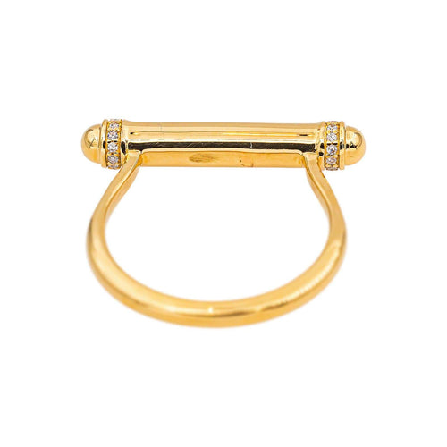 Bague 53 Bague en or jaune, tsavorites et diamants 58 Facettes 5276265RV