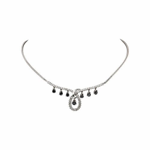Collier Collier en or blanc, saphirs et diamants 58 Facettes 5365736CN