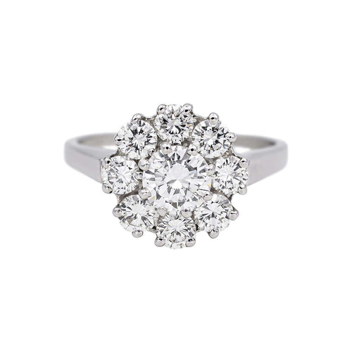 Bague 55 Marguerite - Bague en or blanc et diamants 58 Facettes 5368553CN