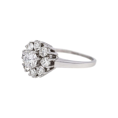 Bague 55 Marguerite - Bague en or blanc et diamants 58 Facettes 5368553CN