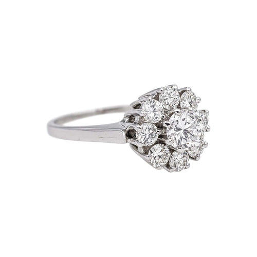 Bague 55 Marguerite - Bague en or blanc et diamants 58 Facettes 5368553CN