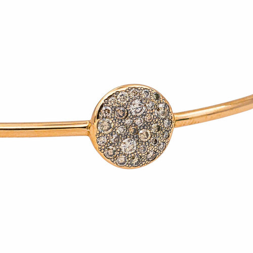 Bracelet Pomellato Sabbia - Bracelet demi-jonc en or rose et diamants bruns 58 Facettes 5376553CN
