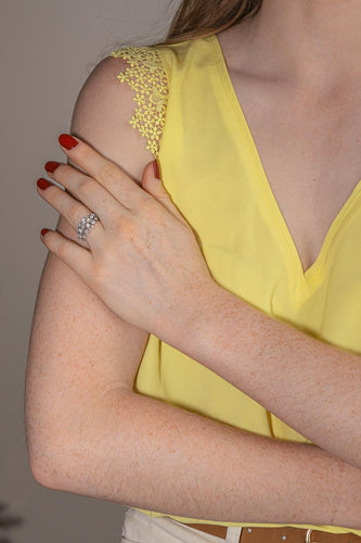 Bague 51 Fred Blanche - Bague en or blanc et diamants 58 Facettes 5417296CN