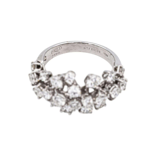 Bague 51 Fred Blanche - Bague en or blanc et diamants 58 Facettes 5417296CN
