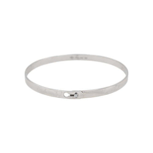 Bracelet Dinh Van Serrure - Bracelet jonc en or blanc et diamant 58 Facettes 5480849CN