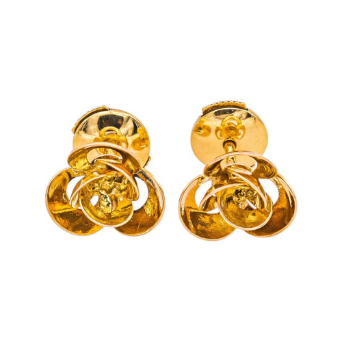 Boucles d'oreilles Boucles d'oreilles puces fleur en or rose et jaune 58 Facettes 5446542CN