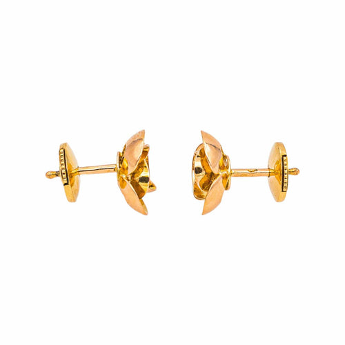 Boucles d'oreilles Boucles d'oreilles puces fleur en or rose et jaune 58 Facettes 5446542CN