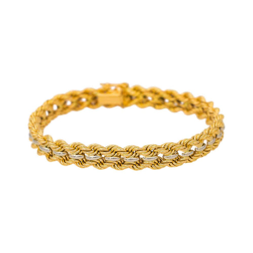 Bracelet Bracelet tressé en or jaune et or blanc 58 Facettes 5539869CN