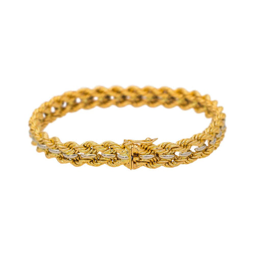 Bracelet Bracelet tressé en or jaune et or blanc 58 Facettes 5539869CN