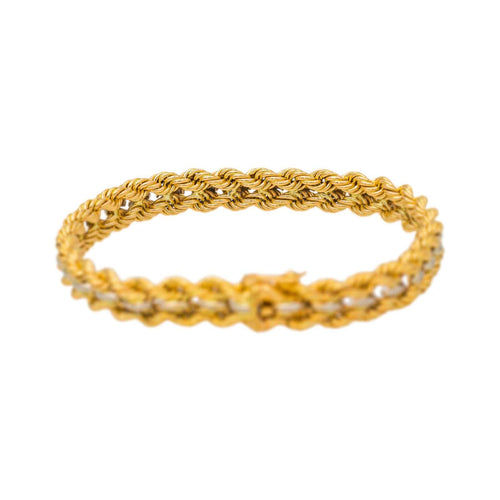 Bracelet Bracelet tressé en or jaune et or blanc 58 Facettes 5539869CN