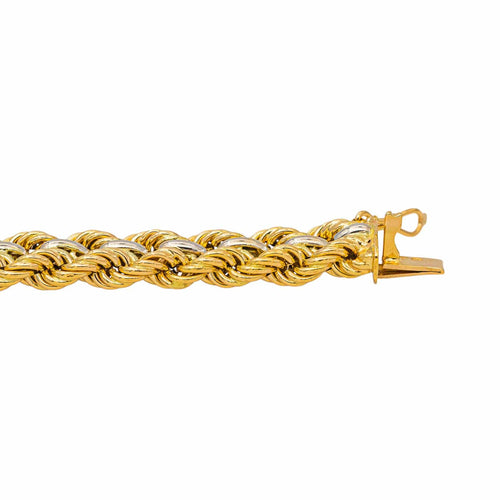 Bracelet Bracelet tressé en or jaune et or blanc 58 Facettes 5539869CN