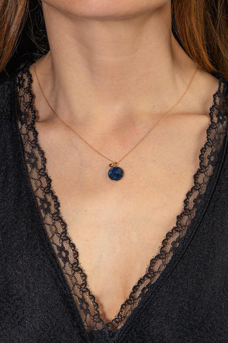 Collier Ginette NY Ever Lapis - Collier pendentif en or rose et lapis-lazuli 58 Facettes 5605745RV