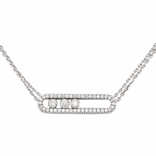 Collier Messika Move - Collier en or blanc et diamants 58 Facettes 5575213RV