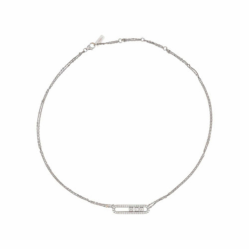 Collier Messika Move - Collier en or blanc et diamants 58 Facettes 5575213RV