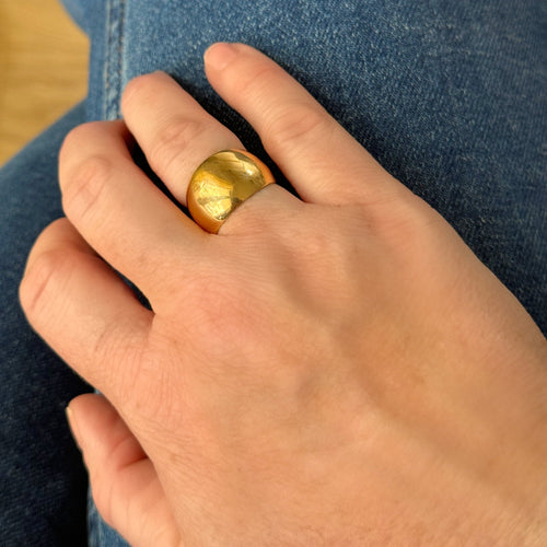 Bague 52 Bague bandeau bombée en or jaune 18K 58 Facettes REF24020-184