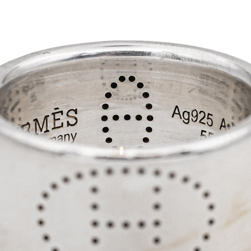 Bague 55 Hermès Eclipse Ruban - Bague en argent 58 Facettes 5577030CN