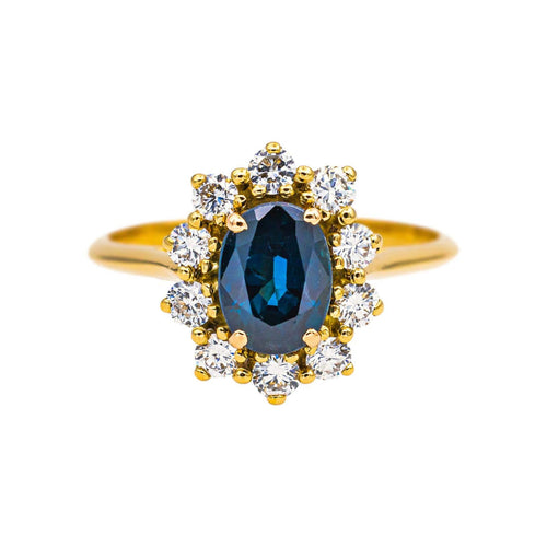 Bague 55 Bague en or jaune avec saphir et diamants 58 Facettes 5591777CN