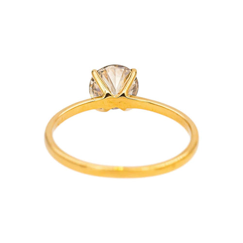 Bague 53 Bague solitaire en or jaune et diamant brun 58 Facettes 5649618RV