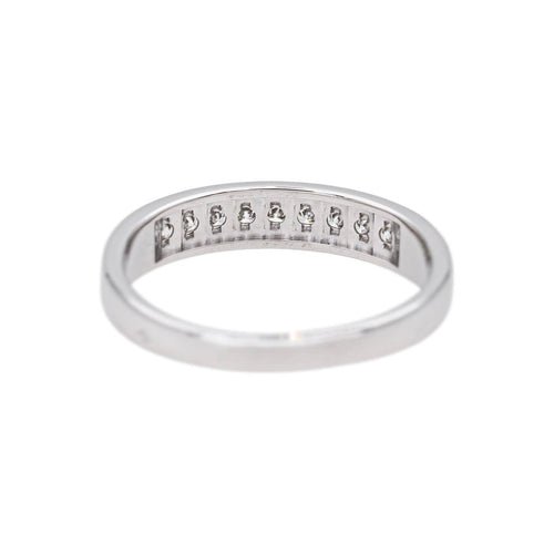 Bague 61 Demi-alliance - Bague en or blanc et diamants 58 Facettes 4913254CN