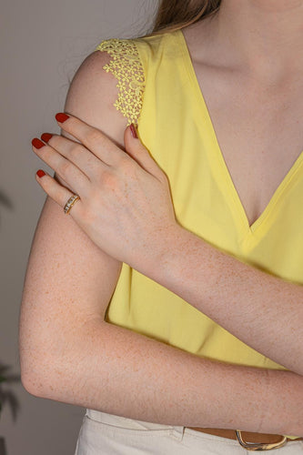Bague 50 Demi-alliance - Bague en or jaune et diamants 58 Facettes 5035962CN