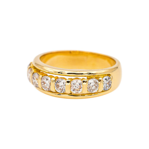 Bague 50 Demi-alliance - Bague en or jaune et diamants 58 Facettes 5035962CN