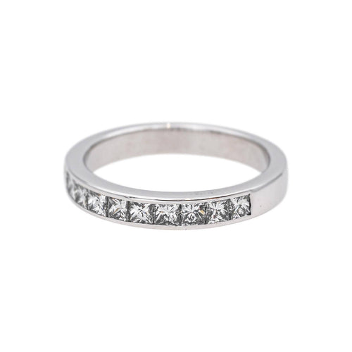 Bague 53 Demi-alliance en or blanc et diamants 58 Facettes 5237218CN